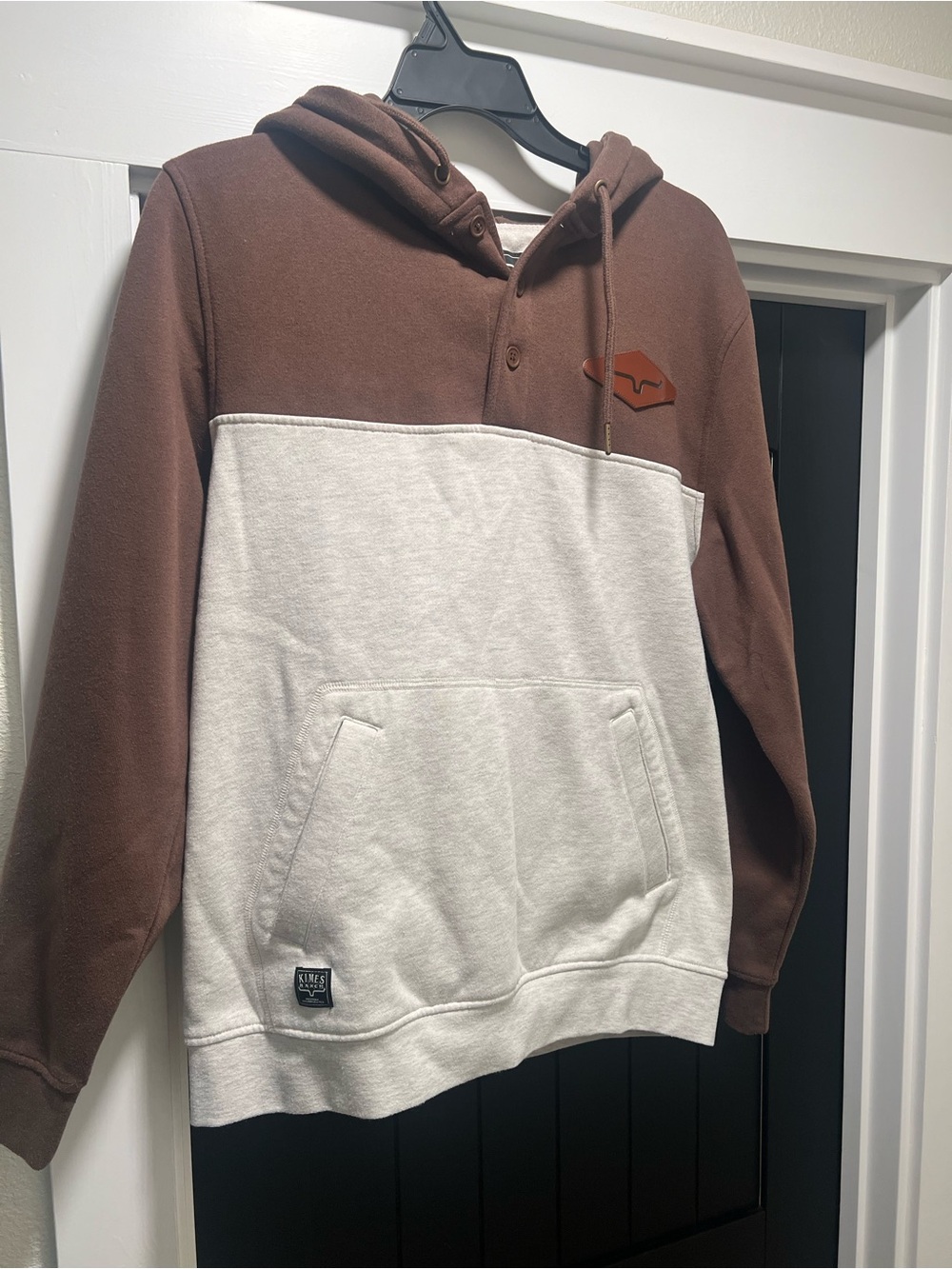 Kimes Ranch Brown and Cream Two-Tone Hooded Pullover